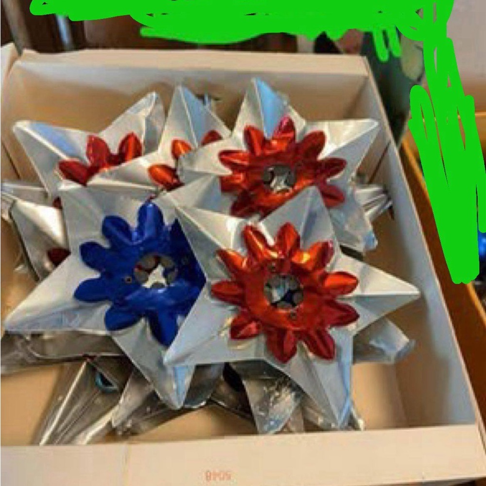 Red and Silver Star Shaped Ornament